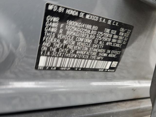 3CZRZ1H53PM707629 - 2023 HONDA HR-V SPORT 灰色 照片 12