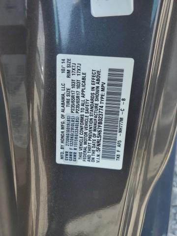 5FNRL5H67FB023774 - 2015 HONDA ODYSSEY EXL GRAY photo 13