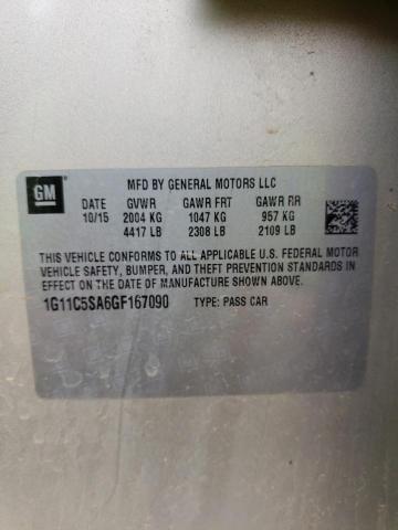 1G11C5SA6GF167090 - 2016 CHEVROLET MALIBU LIM LT 金色 照片 12