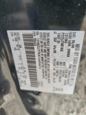 1FMZU77EX1UA94674 - 2001 FORD EXPLORER S BLACK photo 12