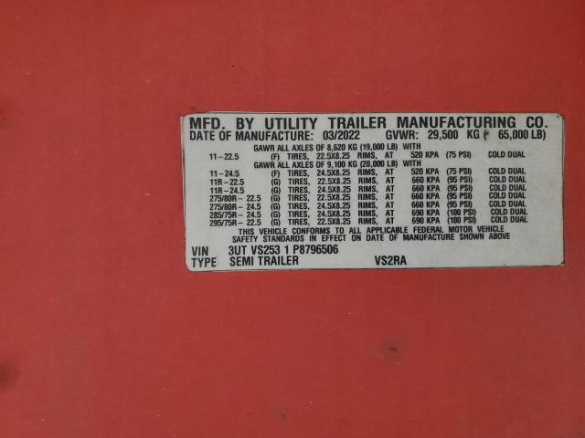 3UTVS2531P8796506 - 2023 UTILITY VS2RA Czerwony zdjęcie 10