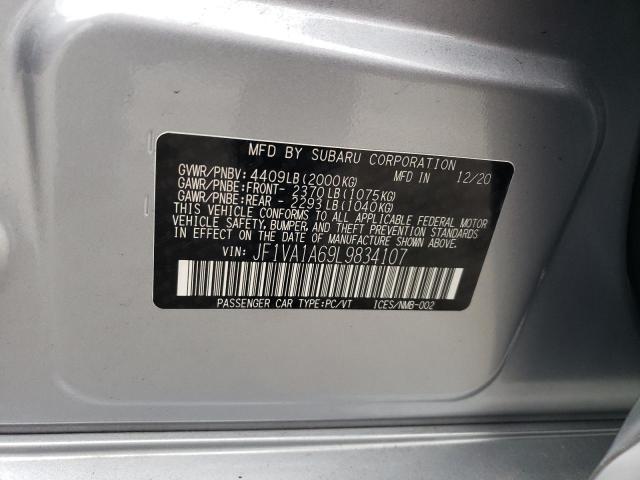 JF1VA1A69L9834107 - 2020 SUBARU WRX SILVER photo 13