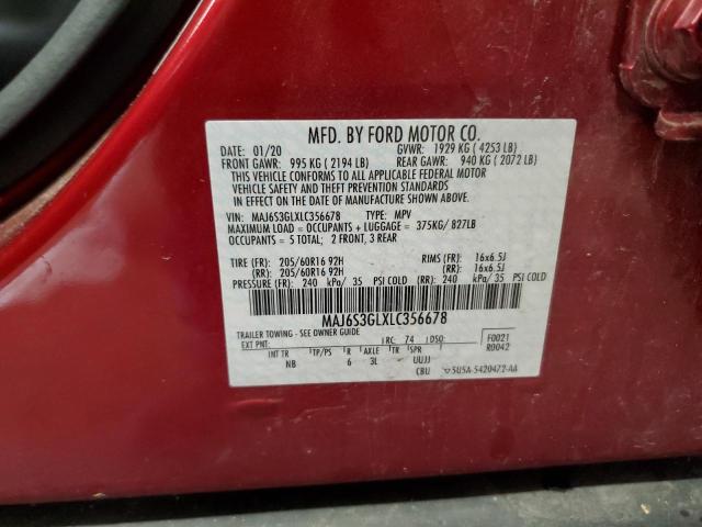 MAJ6S3GLXLC356678 - 2020 FORD ECOSPORT SE Красный фото 14