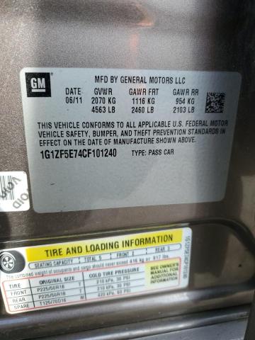 1G1ZF5E74CF101240 - 2012 CHEVROLET MALIBU 3LT ყავისფერი ფოტო 13