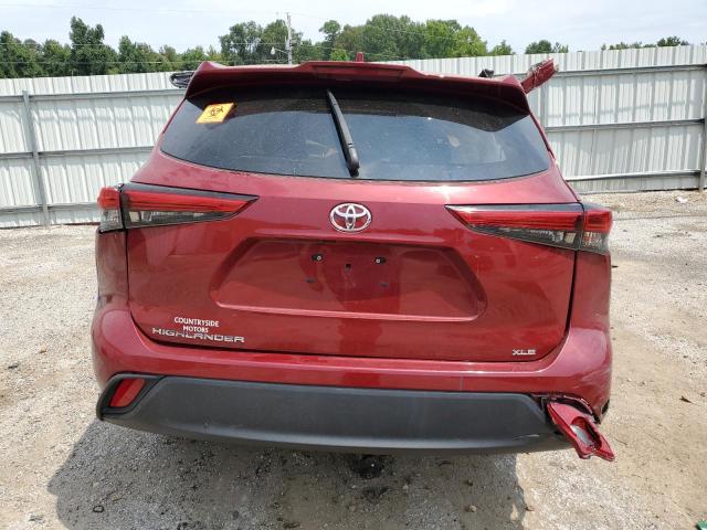 5TDGZRAH2NS097946 - 2022 TOYOTA HIGHLANDER XLE RED photo 6