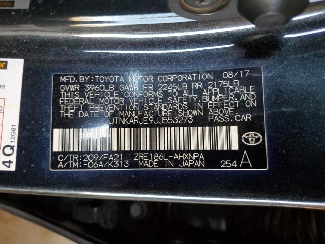 JTNKARJE9JJ553273 - 2018 TOYOTA COROLLA IM Графитовый фото 12