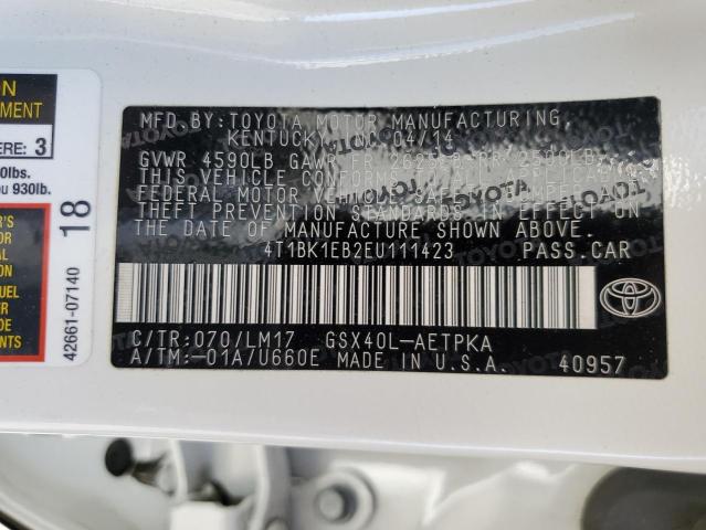 4T1BK1EB2EU111423 - 2014 TOYOTA AVALON BASE Ağ foto 12