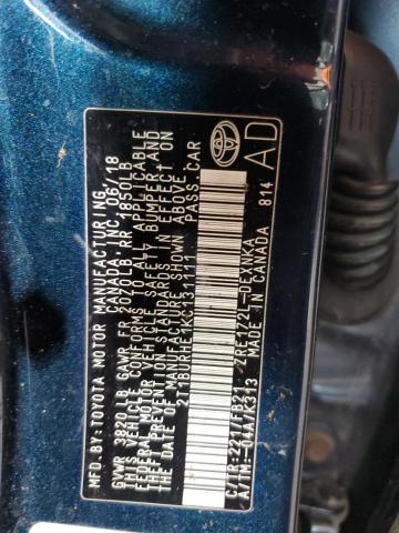 2T1BURHE1KC131111 - 2019 TOYOTA COROLLA L ლურჯი ფოტო 13