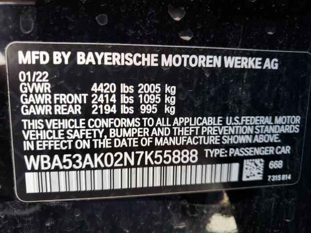 WBA53AK02N7K55888 - 2022 BMW 228I BLACK photo 12