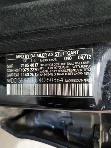 WDDGF8AB8DR250864 - 2013 MERCEDES-BENZ C 300 4MATIC BLACK photo 12