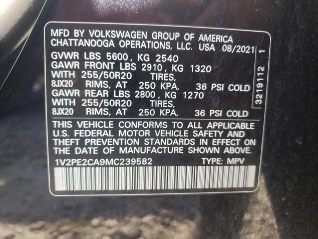 1V2PE2CA9MC239582 - 2021 VOLKSWAGEN ATLAS CROS SE შავი ფოტო 12