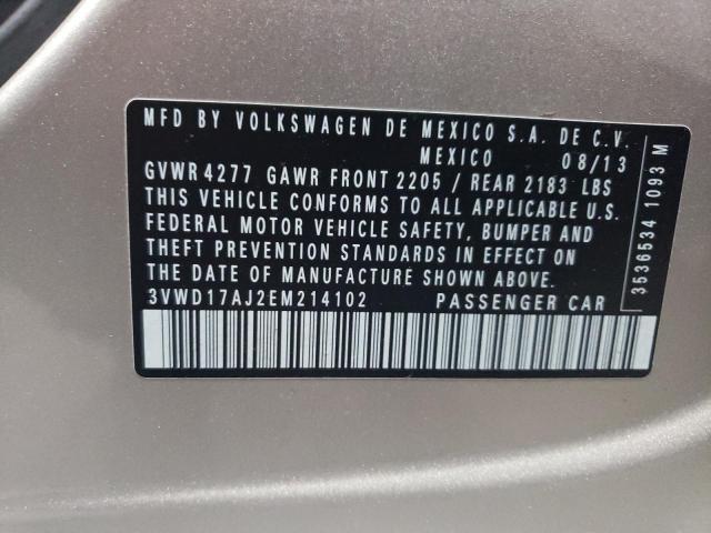 3VWD17AJ2EM214102 - 2014 VOLKSWAGEN JETTA SE GOLD photo 12
