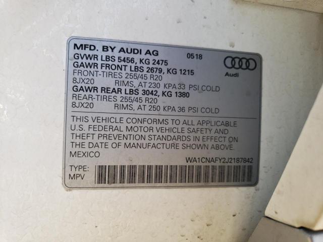 WA1CNAFY2J2187842 - 2018 AUDI Q5 PRESTIGE WHITE photo 13