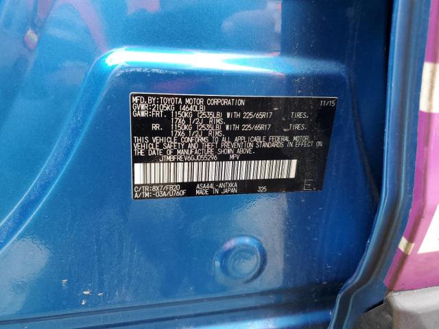 JTMBFREV6GJ055296 - 2016 TOYOTA RAV4 LE BLUE photo 13
