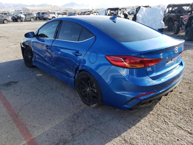 KMHD04LB2JU455315 - 2018 HYUNDAI ELANTRA SPORT BLUE photo 2