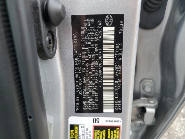 4T1C31AK1PU606741 - 2023 TOYOTA CAMRY LE SILVER photo 12