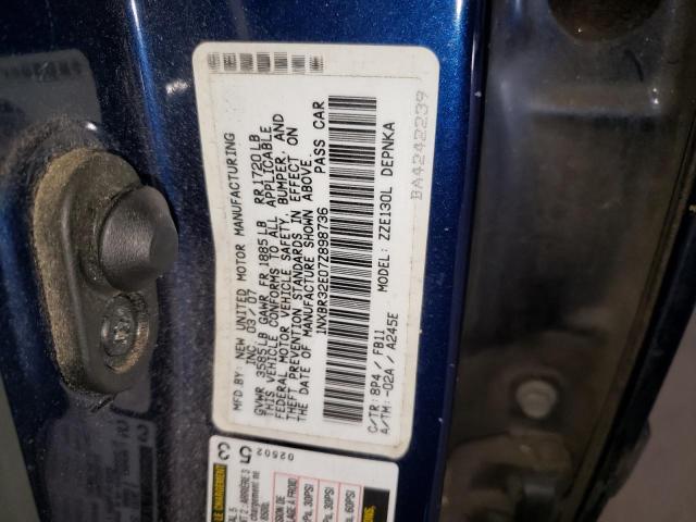 1NXBR32E07Z898736 - 2007 TOYOTA COROLLA CE BLUE photo 12