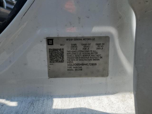 1G1JG6SH8H4172859 - 2017 CHEVROLET SONIC WHITE photo 12