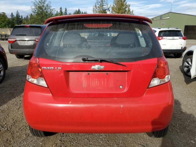 KL1TD66686B604349 - 2006 CHEVROLET AVEO BASE RED photo 6