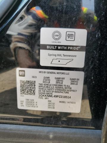 1GKKNML49PZ218514 - 2023 GMC ACADIA SLT შავი ფოტო 14