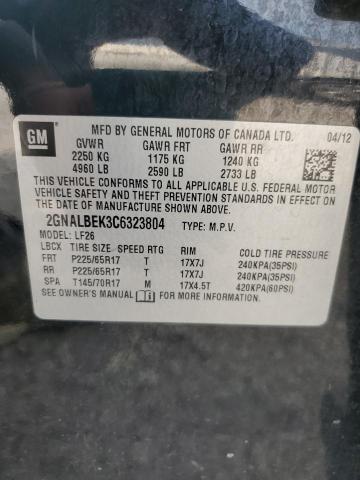 2GNALBEK3C6323804 - 2012 CHEVROLET EQUINOX LS 黑色 照片 13