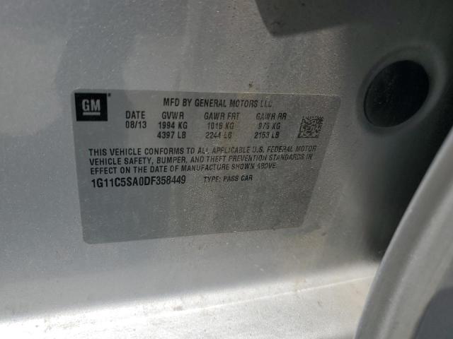 1G11C5SA0DF358449 - 2013 CHEVROLET MALIBU 1LT SILVER photo 12