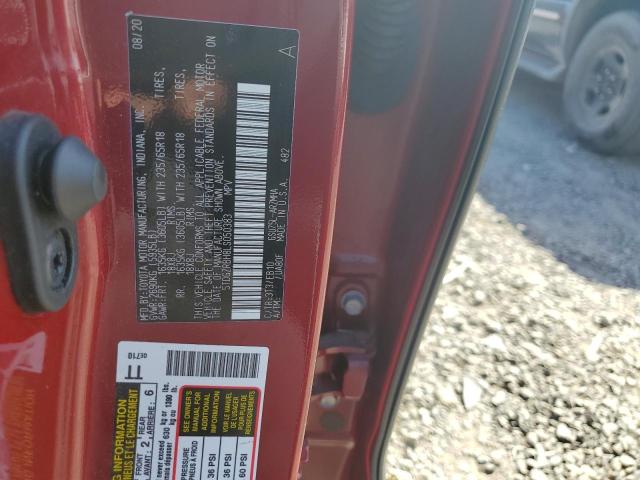 5TDGZRBH8LS050383 - 2020 TOYOTA HIGHLANDER XLE RED photo 12