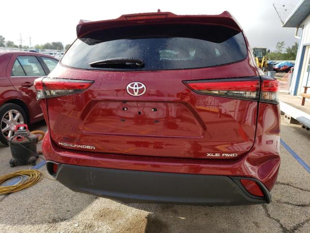 5TDGZRBH5LS019141 - 2020 TOYOTA HIGHLANDER XLE Bordo foto 6