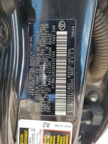 4T1BK3DB2BU435108 - 2011 TOYOTA AVALON BASE Schwarz Foto 12