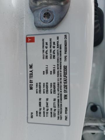 5YJ3E1EA7JF023302 - 2018 TESLA MODEL 3 WHITE photo 12