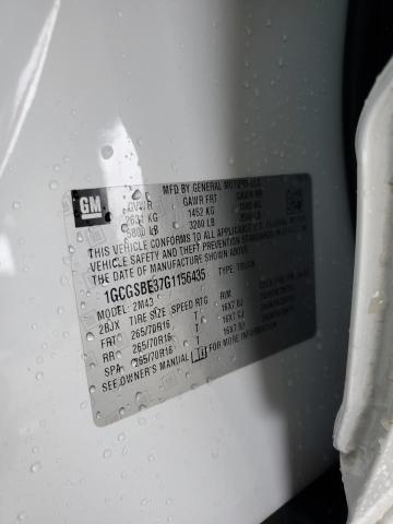 1GCGSBE37G1156435 - 2016 CHEVROLET COLORADO WHITE photo 12