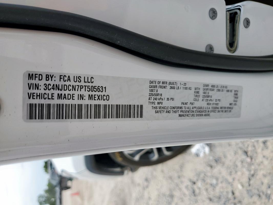 3C4NJDCN7PT505631 - 2023 JEEP COMPASS LIMITED أبيض صورة 13