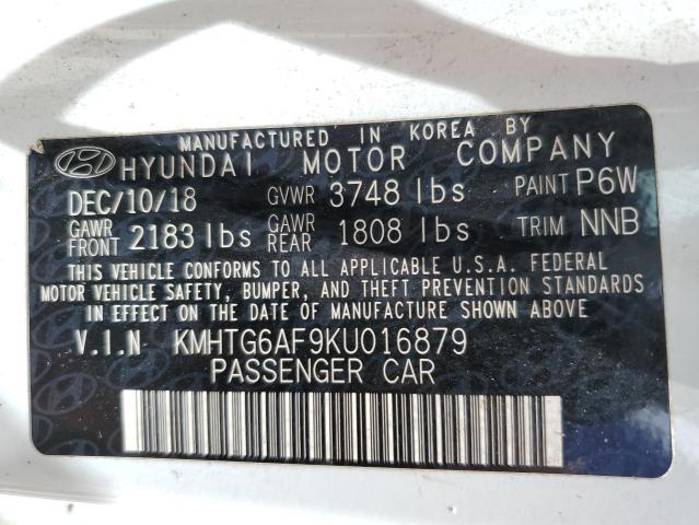 KMHTG6AF9KU016879 - 2019 HYUNDAI VELOSTER BASE Ақ фото 12