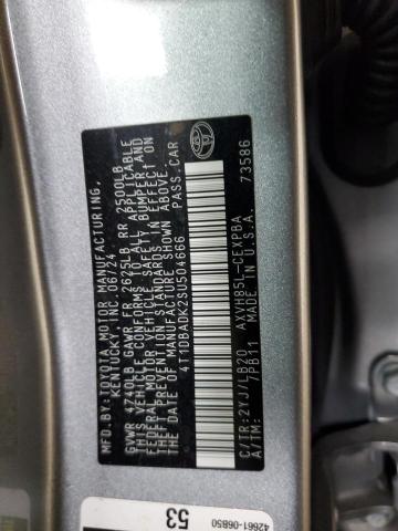 4T1DBADK2SU504666 - 2025 TOYOTA CAMRY XSE ნაცრისფერი ფოტო 12