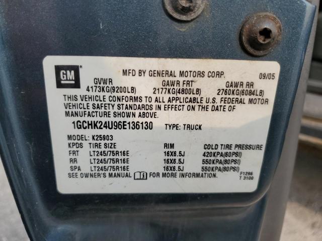 1GCHK24U96E136130 - 2006 CHEVROLET SILVERADO K2500 HEAVY DUTY BLUE photo 13