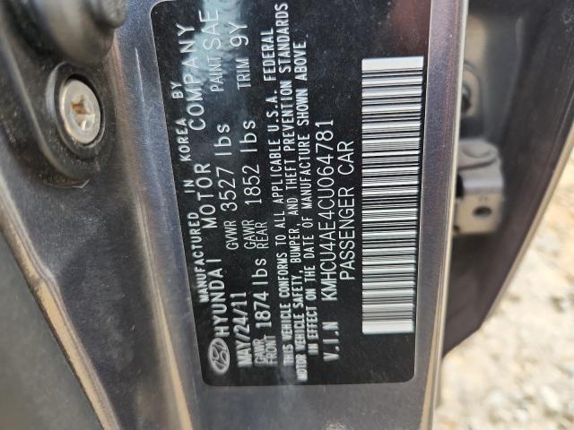 KMHCU4AE4CU064781 - 2012 HYUNDAI ACCENT GLS GRAY photo 12