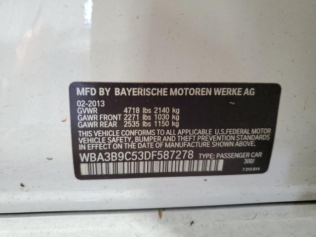 WBA3B9C53DF587278 - 2013 BMW 335 XI WHITE photo 13