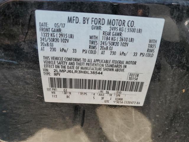 2LMPJ6LR3HBL38544 - 2017 LINCOLN MKX RESERVE Schwarz Foto 12