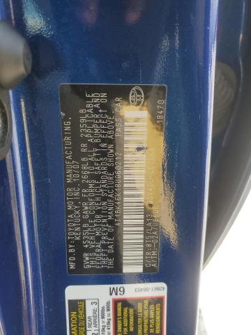 4T1BK46K18U060212 - 2008 TOYOTA CAMRY LE BLUE photo 12