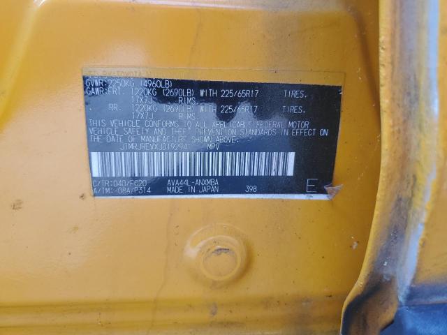 JTMRJREVXJD192941 - 2018 TOYOTA RAV4 HV LE Jaune photo 12