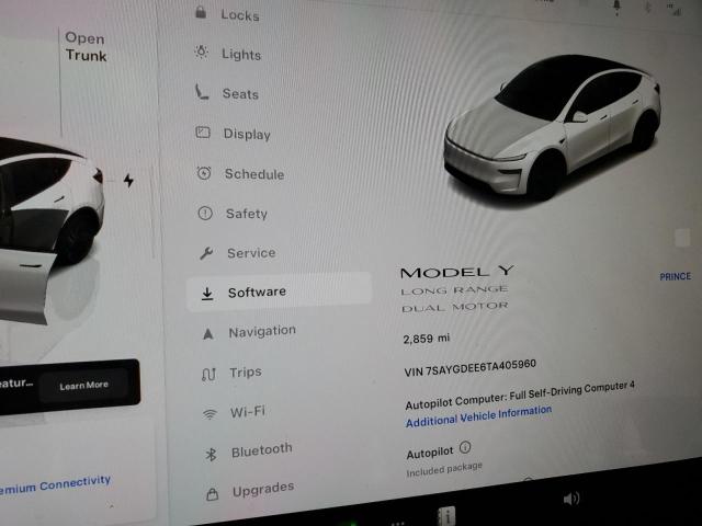 7SAYGDEE6TA405960 - 2026 TESLA MODEL Y WHITE photo 9