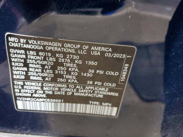 1V2HR2CA8PC539661 - 2023 VOLKSWAGEN ATLAS SE Синій фото 13