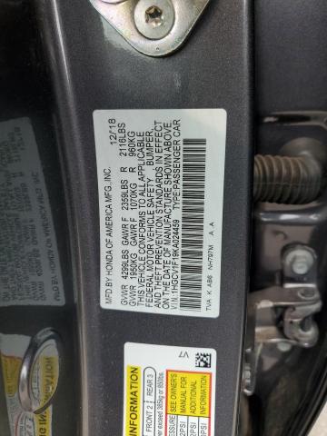 1HGCV1F19KA024459 - 2019 HONDA ACCORD LX Сұр фото 13