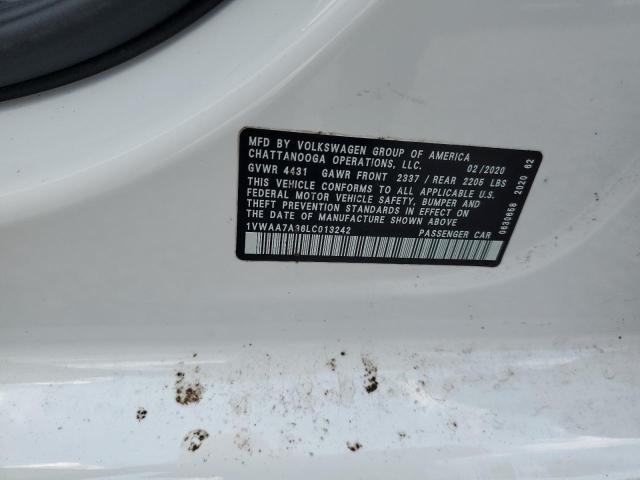 1VWAA7A36LC013242 - 2020 VOLKSWAGEN PASSAT S თეთრი ფოტო 13