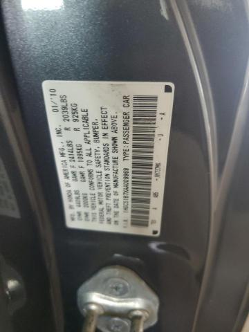 1HGCS1B7XAA009969 - 2010 HONDA ACCORD EX GRAY photo 12