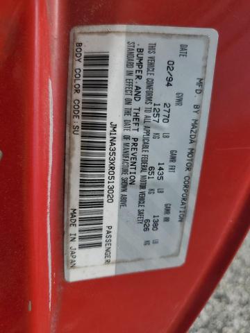 JM1NA353XR0513020 - 1994 MAZDA MX-5 MIATA RED photo 12