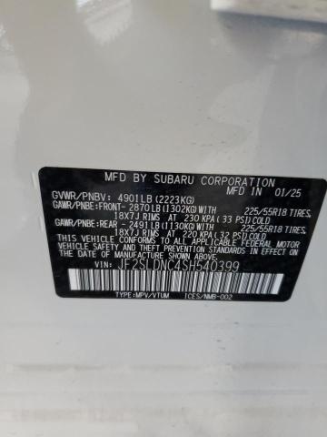 JF2SLDNC4SH540399 - 2025 SUBARU FORESTER LIMITED Սպիտակ լուսանկար 14