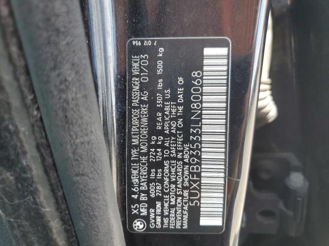 5UXFB93533LN80068 - 2003 BMW X5 4.6IS BLACK photo 13