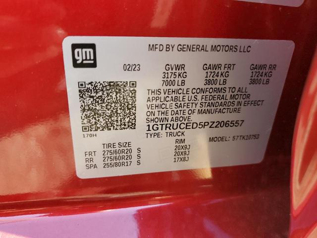 1GTRUCED5PZ206557 - 2023 GMC SIERRA K1500 ELEVATION RED photo 13