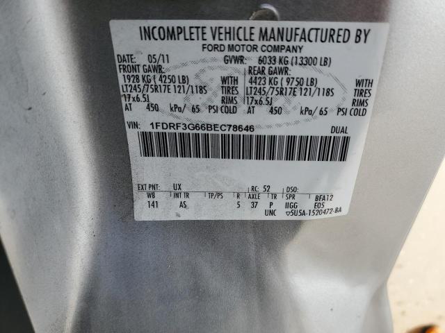 1FDRF3G66BEC78646 - 2011 FORD F350 SUPER SILVER photo 12